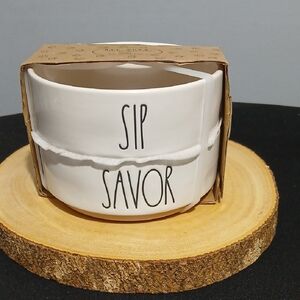 Rae Dunn Set Of 2 Stackable Bowls - Cream (PET BOWLS) NIB